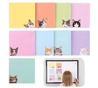 9 Paquets Bloc-Notes Rigolo Avec Motif Chat 7,6 x 7,6 cm, Indispensables pour Amoureux des Chats Etudiants et Bureaux