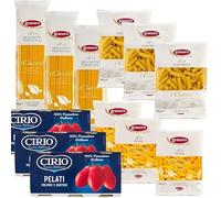 9 Pâtes Granoro Gr 500 + 3 Tomates Pelées Cirio 400 x 3 | OFFRE SPÉCIALE Coffret | Produits italiens