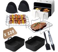 9 PCS Accessoires Air Fryer, Accessoires Airfryer pour Ninja Dual AF400EU & AF300EU| Tower T17088 pour 7,6-9,5L Ninja Airfryer