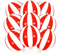 9 PCS Ballons Fete, 22 Pouces Rouge Blanc Ballon Aluminium 4D, Ballon Cirque, Ballons Helium pour D'anniversaire Carnaval Cirque