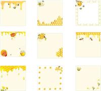 9 Pcs Bee Sticky Notes Adesive Bee Memo Notes 3x3 Inch-Cute Bee Note Pads Self-Stick Note Pads for Students Teachers Presents Daily Life Organization