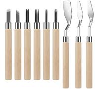9 PCS Linoleum Carving Blocks for Printmaking Wood Carving Kit with 3 Scrapers Stamp Making Kit for Beginners DIY Crafts