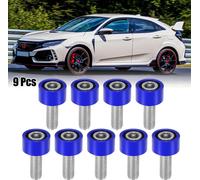 9 Pcs M8x1.25 Voiture Echappement Collecteur Collecteur Coupelle Rondelles Boulons Bleu