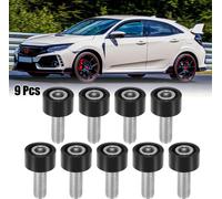 9 Pcs M8x1.25 Voiture Echappement Collecteur Coupelle Rondelles Boulons Noir