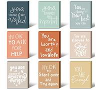 9 Pcs Mental Health Awareness Wall Decor, Positive Affirmations Signs for Therapist Office, Counselor Desk, Classroom & Home, Motivational Gifts for May Mental Health Month