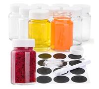 9 pcs Mini Bouteille Verre pour Gingembre 60ML, Petite Bouteille en Verre Mini Pot en Verre La grande bouche Verre a Shot Pour jus de fruits, gingembre, pilules santé, whisky et épices