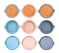 9 Pcs Moules à œufs en Silicone pour Friteuse à Air, Ronds de Ø 10 cm Moules pour Pains à Hamburger, œufs au Plat, Ramequins pour Friteuses à Air, Gâteaux à étages, Sandwichs, Muffins, Autres