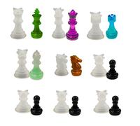 9 Pcs Moules en Silicone pour pièces d'échecs，HOINCO en Silicone pièces d'échecs 3D，Artisanat de Bricolage, Gécoration de La Maison
