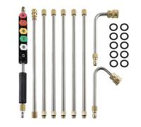 9 PCS Rallonge de Nettoyeur Haute Pressionr 3M, 4000PSI Lance Nettoyage Remplacement Télescopiques, Outils de Nettoyage pour Le Lavage des fenêtres de Toit, 1/4 Inch Quick Connect