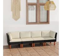 9 pcs Salon de Jardin avec Coussins Résine Gris/Noir Multi-modèle vidaXL