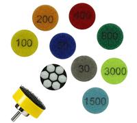 9 Pcs Tampon Polissage Chaîne Diamant, 1 in Mini Affûteuse Mouillé Sec Velcro for Klampero & Dremel, Convient pour Carrelage Métal Verre