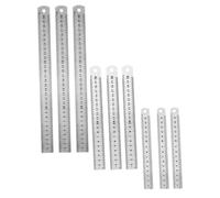 9 Pcsacier Inoxydable Réglet,Règle Métal Droite Metal Double Face,15cm 20cm 30cm Outil Règle Pour Étudiants Et Bureau (Règle En Acier Inoxydable),Argent