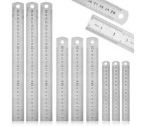 9 PcsAcier Inoxydable Réglet Règle Métal Droite Metal Double Face Regle Metallique Pour l'ingénierie Enseignement Et Dessin D'ingénierie Ingénieur Architecte Professeur 15 20 30 cm
