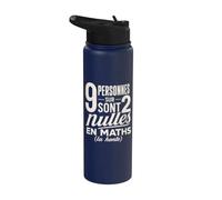 9 Personnes sur 2 nulles en mathématiques - Humour Maths Stainless Steel Insulated Water Bottle