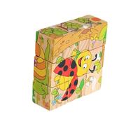 9-Piece Children's Building Block Toy - Six-Sided for | Educational Assembly Blocks for Kindergarten | Early Learning Brain Development Toy