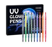 9-Piece Neon Glow Body Paint Markers UV Reactive Washable Face Paint Pens