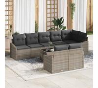 9-Piece Outdoor Patio Furniture Set, Modern Garden Sofa Set with Waterproof Storage Bag, Light Grey All-Weather Poly Rattan Sectional Couch for Terrace, Balcony, Backyard, Includes Seat and Table