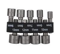 9 Pièces 1/4 Po Jeu de Douilles Hexagonales en Acier au Chrome Vanadium écrous de Puissance Jeu de Forets avec Support de Stockage