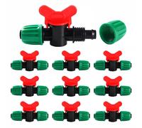 9 Pièces 16mm Vanne Commutation D'Irrigation,Irrigation Pipe Valve Switch,Robinets de Verrouillage pour Système D'irrigation Goutte à Goutte,pour 16mm Tuyau,Vert.[U320]