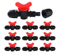 9 Pièces 16mm Vanne Commutation D'Irrigation,Irrigation Pipe Valve Switch,Robinets de Verrouillage pour Système D'irrigation Goutte à Goutte,pour 16mm Tuyau,Noir.[U316]