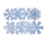 9 Pièces Aimants Décoratifs Flocons de Neige, PVC Bleu | Installation sans Adhésif, Aspect Festif Hivernal, pour Voitures et Décor Extérieur, Motif Résistant aux Fissures
