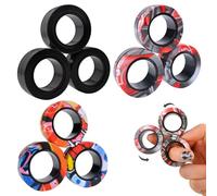 9 Pièces Anneaux magnétiques Fidget Toy, Anti Stress Adult Fidget Magnets Ring Toys,Idea ADHD Hand Spinner for Anxiety Relief Therapy,Gift for Adults Teens Kids