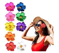 9 PièCes Barrette Fleur 1,7 Pouce De BohèMe Hibiscus Barrette Hawaiian Fleurs Barrette Fleur Artificielle Pinces à Cheveux Mousse Accessoires De Cheveux Pour Mariage Coiffure De Plage (9 Couleurs)