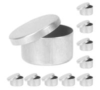 9 Pièces Boîte Échantillon Ronde en Aluminium | Argenté, Surface Lisse, Usage Laboratoire et Enseignement, pour Prélèvements, Essais, Format Compact