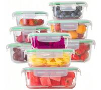 9 pièces Boîtes alimentaires en verre ✅Kwadratowe : 300 ml, 750 ml, 1100 ml✅ Prostokątne: 350 ml, 600 ml, 1000 ml✅ Capacité : 400 ml, 600 ml, 900 mlZmywarka? Wciąga je jak spaghetti - bez szorowania.P