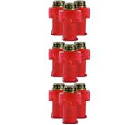9 Pièces Bougie Décorative Électrique sans Flamme Rouge | Plastique, Éclairage Vacillant Rouge, Fonctionne 2 Piles Aa, pour Tombes et Plaques Commémoratives