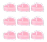 9 Pièces Bougie Parfumée de Cœur, Cire de Paraffine | Lot Décoratif Romantique, sans Fumée, pour Photophore, Table de Dîner, Bar et Centre de Table
