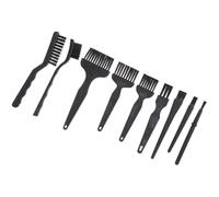 9 Pièces Brosse de Nettoyage Antistatique, Format Compact | Pa et Pp, Poils Lavables, Noire, pour Maintenance Électronique et Zones Difficiles D'accès