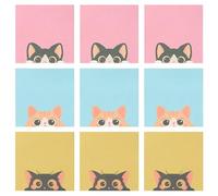 9 Pièces Carnet de Notes Autocollant, Blocs de Notes Adhésives 7.5x7.5cm, Animaux au Choix Notes Autocollantes, Sticky Note pour les études, la Maison, le Bureau