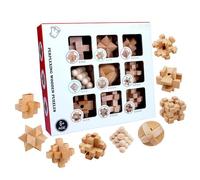 9 pièces Casse-tête en Bois 3D Casse-tête enlever Les serrures d ' Assemblage développement de Jouets d ' Apprentissage pour garçons et Filles boîte de Puzzle d ' logique