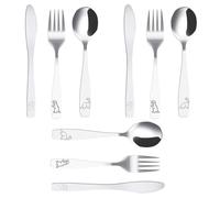 9 Pièces Couverts Enfant INOX, 3 x Fourchette 3 x Cuillère et 3 x Couteaux Dentelé, Couverts pour Enfants Lot de 3, Personnalisé Dinosaure Gravé, pour Tout-Petits, Âge Préscolaire (9pcs Dinosaures)