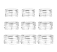 9 Pièces Creambox Transparent, Boîte D'Emballage Cosmétique, Mini Conteneur Portable, Fournitures De Voyage.