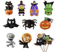 9 Pièces Décoration de Fête Halloween, Ballon de Décoration Halloween, Ballons Halloween en Papier Aluminium, Utilisé pour Fêtes, Halloween, Carnaval, Bars, Décoration la Maison