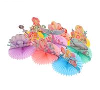 9 Pièces Décorations en Nid D'abeille Sirène, en Papier pour Table | Anniversaire Fille, Thème Océan, Montage Facile, Couleurs Solide
