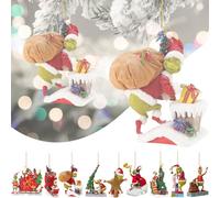 9 Pièces Décorations Pendentifs De Noël, Écoration De Ornement à Suspendre, Ornement Suspendu Amusant, pour Maison,Automobile,Vacances,Fête Décorations De Noël