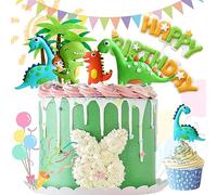 9 Pièces Dinosaure Cake Toppers, Cake Topper Animaux Jungle, Deco Gateau Garçon, Cake Topper Dinosaure Anniversaire, Figurine Cupcake Topper pour Anniversaire, Pour Baby Shower