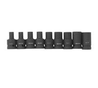 9 Pièces Douille à Choc, Tête De Clé à Douille pour Clé à Chocs électrique Tailles M6-M24 Douille à Chocs Pneumatique Universelle 1/2" en Acier Au Molybdène CR