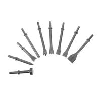 9 Pièces Embouts de Marteau Pneumatiques Burinés, Tige 0,39 Pouce | Jeu Multi-têtes, Contrôle Précis et Fixation Facile, pour Tôle et Brique, Finition Grise