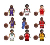 9 pièces ensemble basket Star Wade StephenCurry blocs de construction briques Mini figurine à collectionner cadeau d'anniversaire jouet garçon