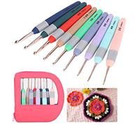 9 pièces/ensemble crochets, crochets ergonomiques ensemble outils de tissage d'aiguilles à tricoter avec poignée souple pour l'arthrite et les débutants