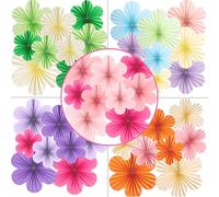 9 pièces Ensemble de décoration de fleurs en papier DIY, disponible en rose, vert, violet et orange, convient pour les anniversaires, les fêtes de révélation du , la Coupe du monde, les fêtes de print