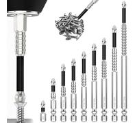 9 Pièces Ensemble de Mèches à Perceuse pour Tournevis à Haute Magnétisme, Ensemble Universel de Tournevis à Perceuse Hautement Magnétique et Strapazierfähiger, 25 50 65 70 75 90 100 120 150 mm