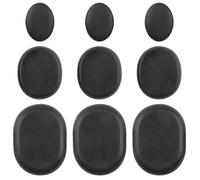 9 Pièces Ensemble de Pierre Chaude Massage, Pierres de Massage en Basalte (3 Grandes/3 Moyennes/3 Petites), Pierres de Lave pour Massage, Hot Stone Massage Set pour la Massothérapie, le Spa à Domicile