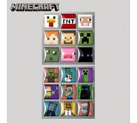 9 pièces Ensemble officiel de magnets de réfrigérateur Minecraft mignons Creeper Steve Enderman Zombie 2 styles Décoration en verre pour cuisine salle de séjour Cadeau de collection pour Noël Hallowee