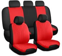 9 Pièces Ensembles de Housses Siège Voiture pour Nissan Micra C+C (Cabriolet/Coupe) 2005-2010, Housse de Siege Tissu Protection Couverture Siège Nonslip,Red