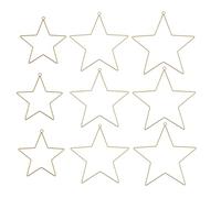 9 Pièces Etoiles en Métal, Etoile en Fil Métallique, Attrape Rêve Étoiles, Étoile Décoration Anneau de Macramé Couronne de Noël Décorations Étoiles de Noël, 3 Tailles 30cm/20cm/10cm (Or)